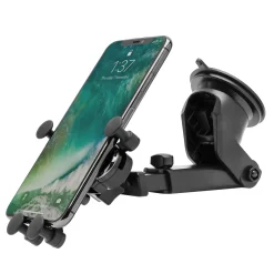 Mobilholder med hurtigfastgørelse til forruden.
