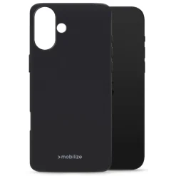 Mobilize Rubber Gelly Case til iPhone 16 Plus, Sort