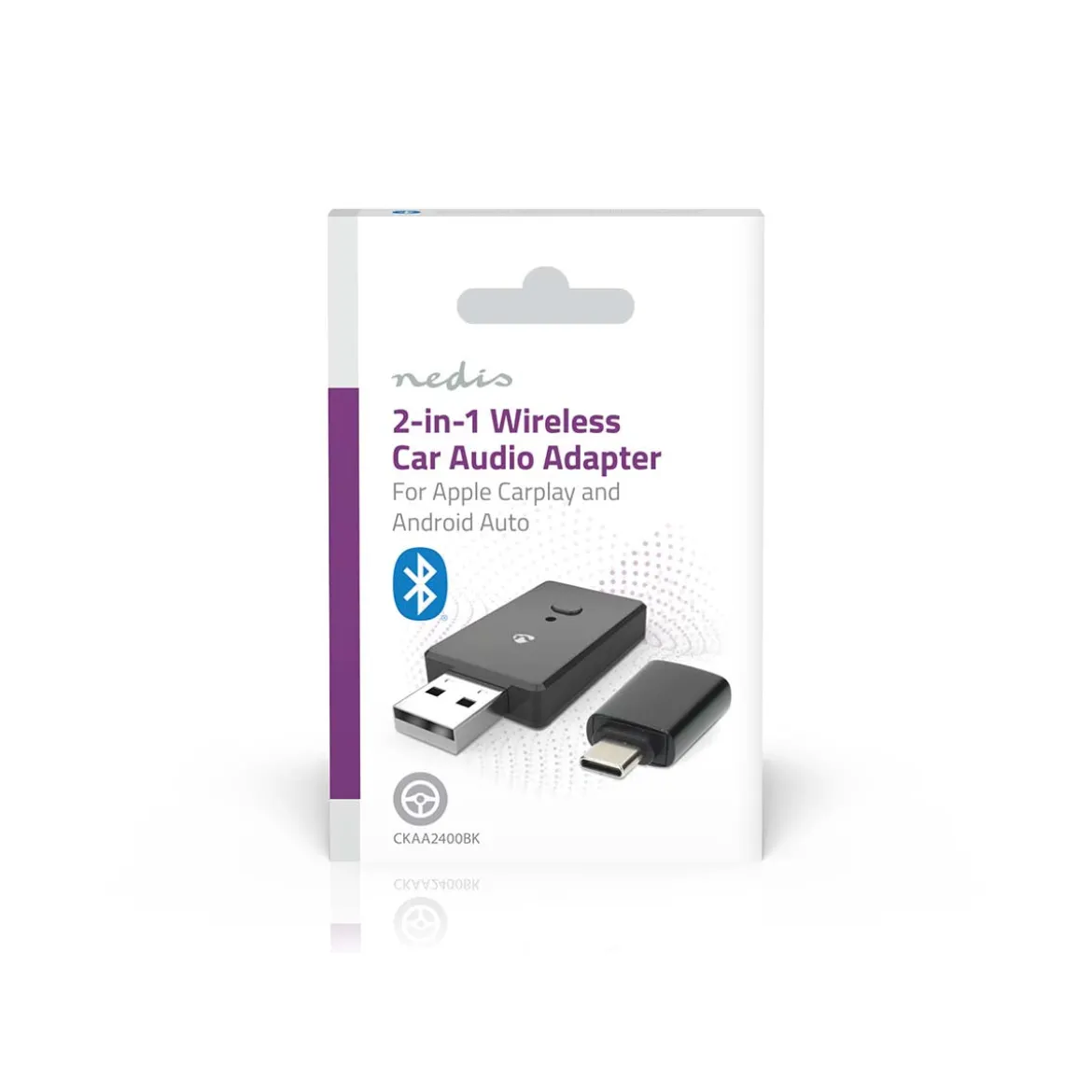 Nedis Trådløs CarPlay- og Android Auto-adapter