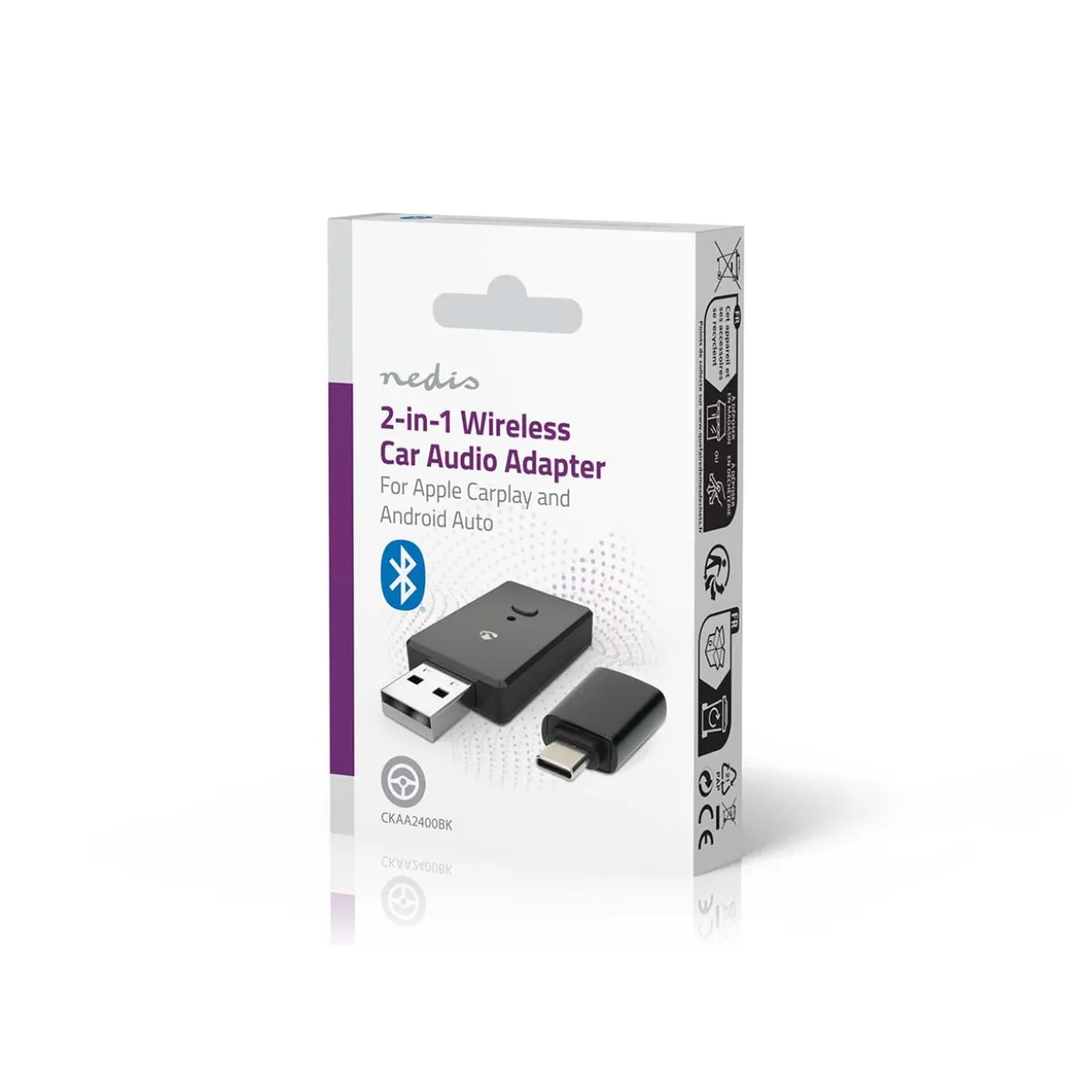Nedis Trådløs CarPlay- og Android Auto-adapter