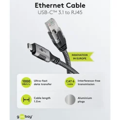 Netværkskabel med USB-tilslutning USB-C - 1 m