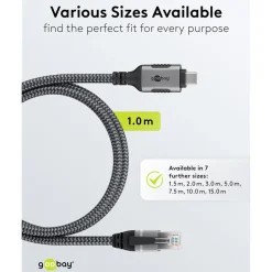 Netværkskabel med USB-tilslutning USB-C - 1 m