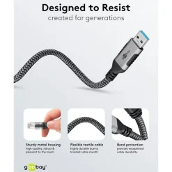 Netværkskabel med USB-tilslutning USB-A - 2 m