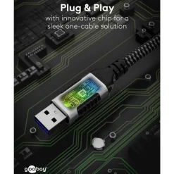 Netværkskabel med USB-tilslutning USB-A - 2 m