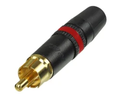 Neutrik Rød RCA-stik i metal, hanstik.