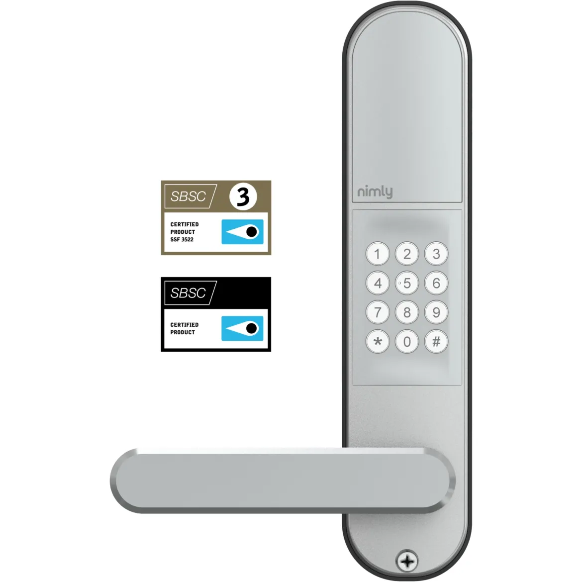 Nimly Code Pro Elektronisk dørlås - Sølv