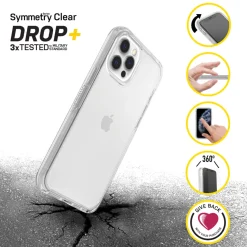 Otterbox Symmetry Slidstærkt cover til iPhone 12 og 12 Pro - Klar