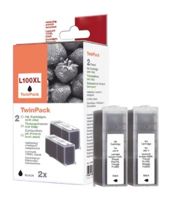 Peach Lexmark 100 Blækpatron Sort 2-pakke