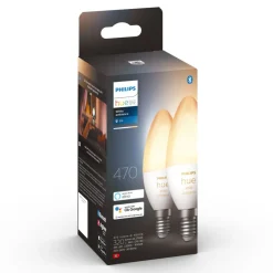 Philips Hue Ambiance Smart LED-pære E14 470 lm - 2-pak