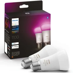 Philips Hue Color Ambiance Smart LED-pære E27 1100 lm 2-pak