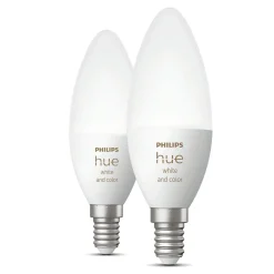 Philips Hue Color Ambiance Smart LED-pære E14 470 lm - 2-pak
