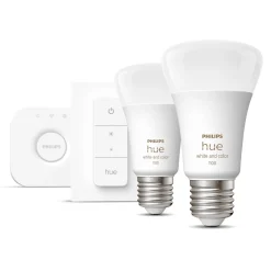 Philips Hue Color Ambiance Startpakke Smarte LED-pærer 2-pakke