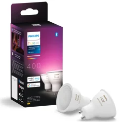 Philips Hue Hvid og farve ambiance smart LED-pære GU10 400 lm - 2-pak