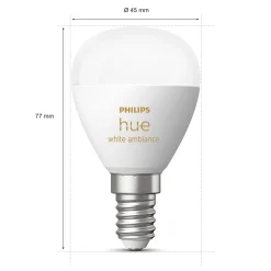 Philips Hue Luster Kuglelampe White Ambiance E14 470 lm