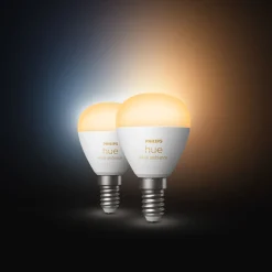 Philips Hue Luster Kuglelampe White Ambiance E14 470 lm 2-pakke