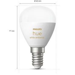 Philips Hue Luster Kuglelampe White Ambiance E14 470 lm 2-pakke