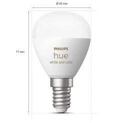 Philips Hue Luster Kuglelampe White and Color Ambiance E14 470 lm 2-pakke