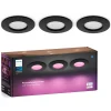 Philips Hue Slank indbygget belysning Ø90 mm 3-pakning - Sort