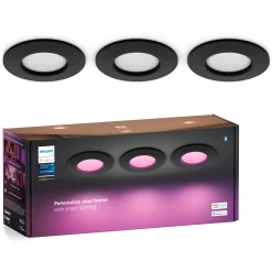 Philips Hue Slank indbygget belysning Ø90 mm 3-pakning - Sort