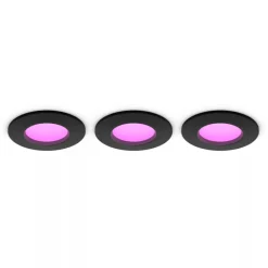 Philips Hue Slank indbygget belysning Ø90 mm 3-pakning - Sort