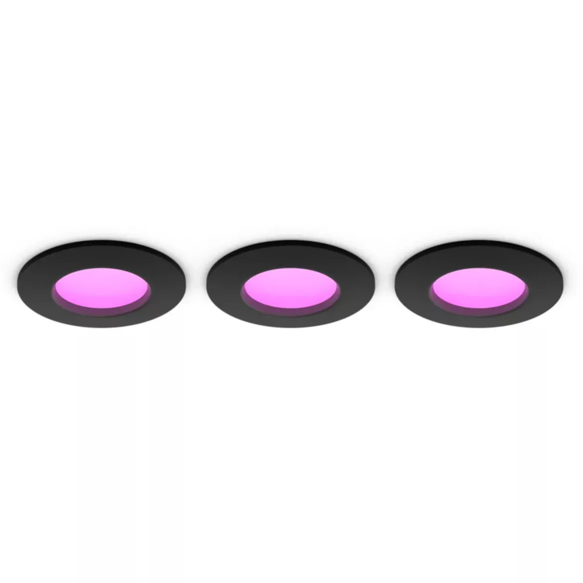 Philips Hue Slank indbygget belysning Ø90 mm 3-pakning - Sort