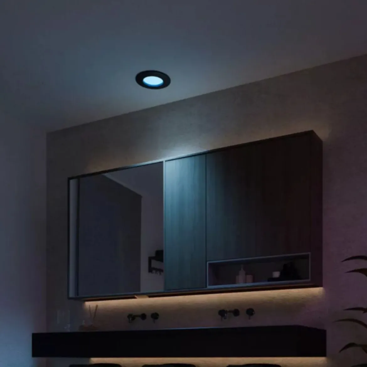 Philips Hue Slank indbygget belysning Ø90 mm 3-pakning - Sort