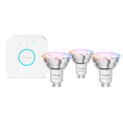 Philips Hue White and Color Ambiance Essential startpakke, 3x GU10 med Bridge