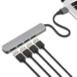 Plexgear USB-A-hub med 4-vejs USB-A-forbindelse