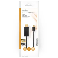 Plexgear USB-C-kabel til DisplayPort - 2 m
