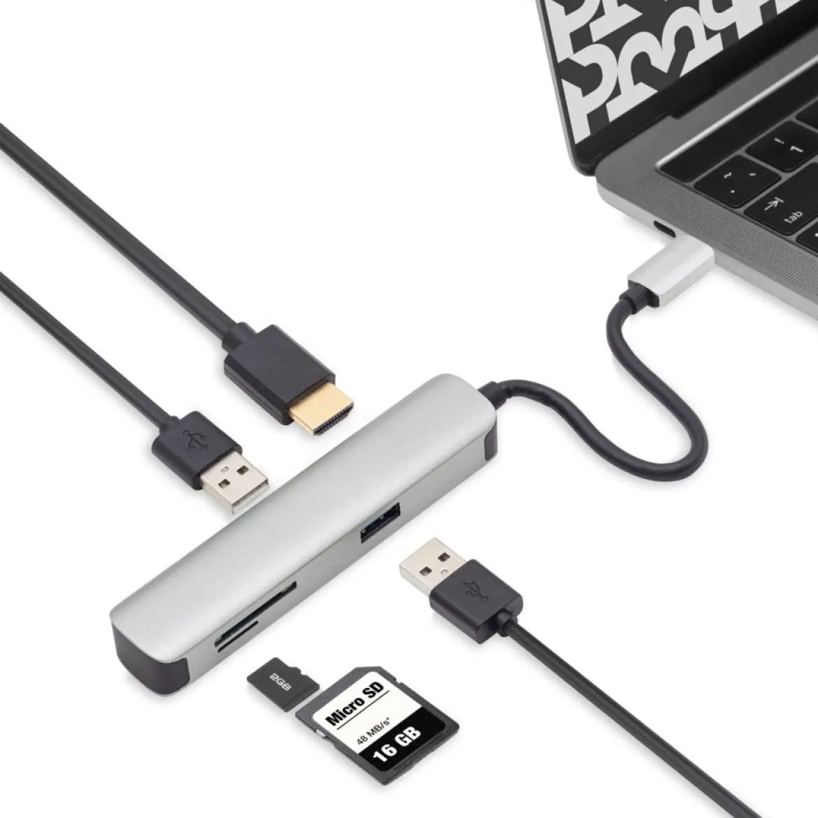 Plexgear USB-C Multiadapter - 5 porte