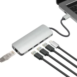 Plexgear USB-C Multiadapter - 100 W Passthrough - 5 porte