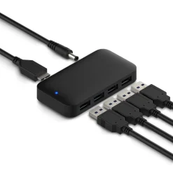 Plexgear USB 5 Gb/s-hub med strømforsyning 4-vejs