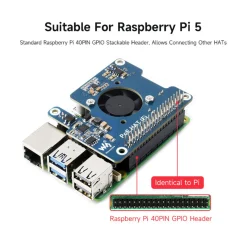 PoE+ Hat til Raspberry Pi 5