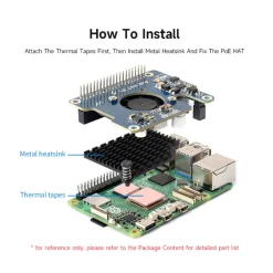 PoE+ Hat til Raspberry Pi 5