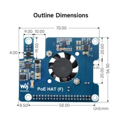 PoE+ Hat til Raspberry Pi 5