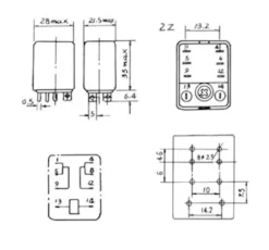 2-polet relæ 240 V AC - 10 A / 250 V