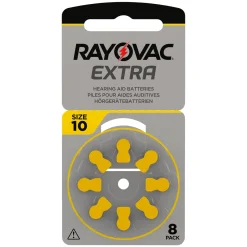 Rayovac Høreapparatbatterier Gul ZA10 - 8-pakning