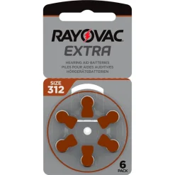 Rayovac Høreapparatbatterier Brun ZA312 - 6-pak