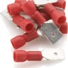 Rød fladstik 10-pak - 6,3 mm