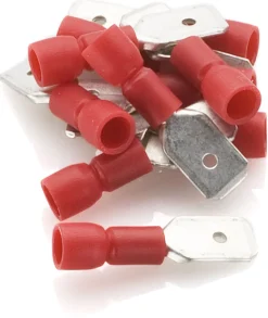 Rød fladstik 10-pak - 6,3 mm