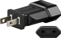 Rejseadapter, eurostik til USA/Japan (Type A), Sort