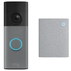 Ring Battery Video Doorbell + Chime, Retinal 2K, Speckled Grey
