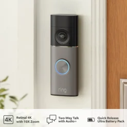 Ring Battery Video Doorbell Pro, Retinal 4K, Deep Silver