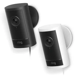 Ring Outdoor Cam Pro Plug-in - Retinal 4K overvågningskamera, Hvid