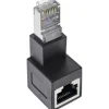 RJ45 vinkeladapter Cat.6A 90° - han til hun