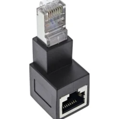 RJ45 vinkeladapter Cat.6A 90° - han til hun