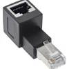 RJ45 vinkeladapter Cat.6A han til hun - 90°