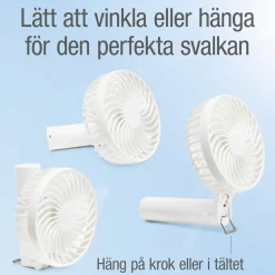 Rubicson bærbar ventilator med genopladeligt batteri.