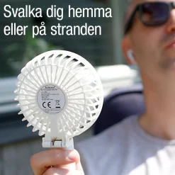 Rubicson bærbar ventilator med genopladeligt batteri.