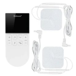 Rubicson TENS/EMS-muskelstimulator med 4 elektrodeplader.